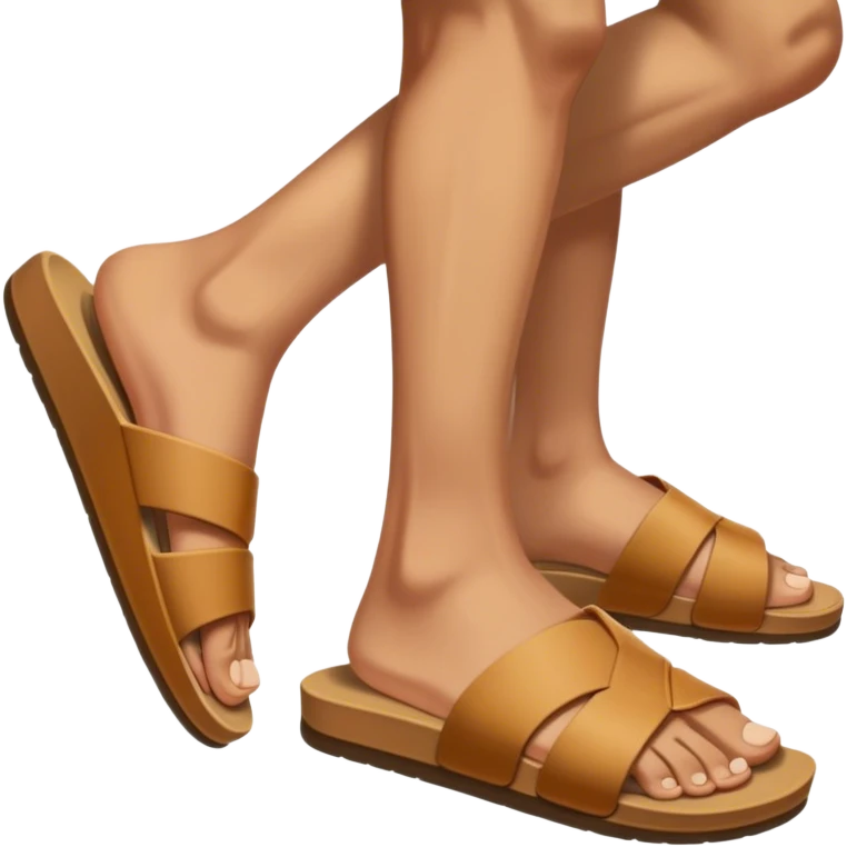 open toe male tan slide emoji