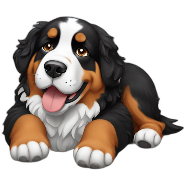 bernese mountain dog is on its back emoji