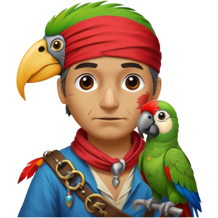 pirate and parrot emoji