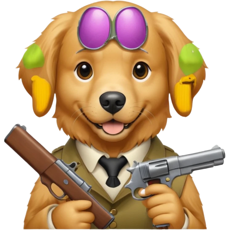 Perro con una pistola emoji