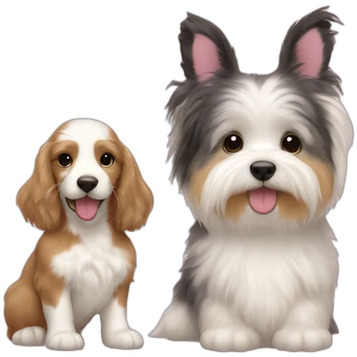 Bunny and a duck and a havanese puppy emoji