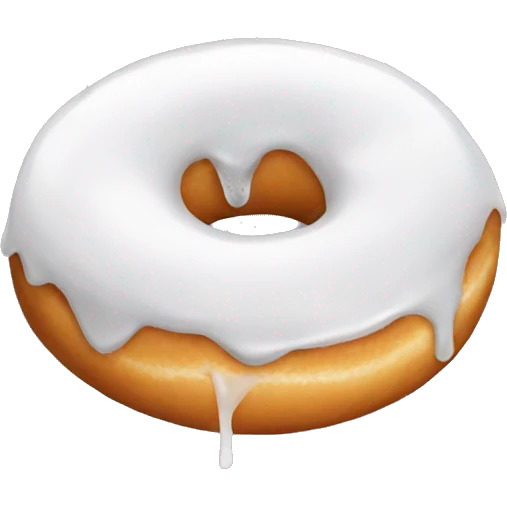 white glazed donut emoji