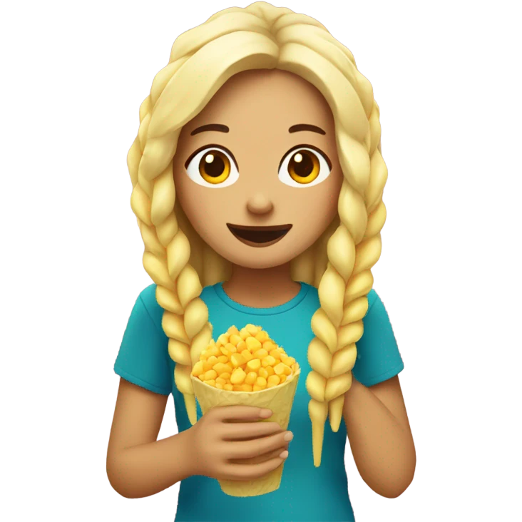 Girl eating elote emoji