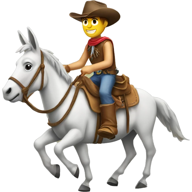 Cowboy riding a donkey emoji