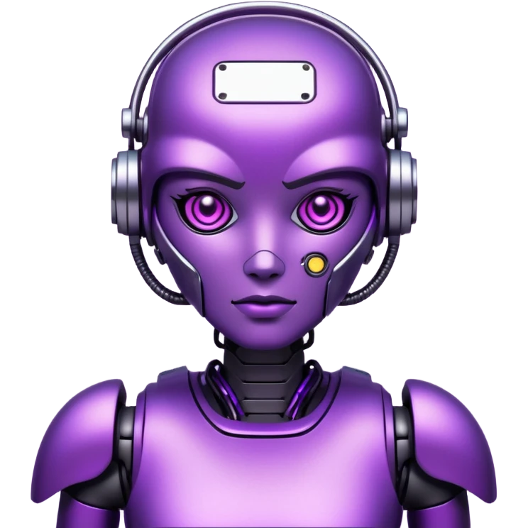 glitter purple cyberpunk robot emoji