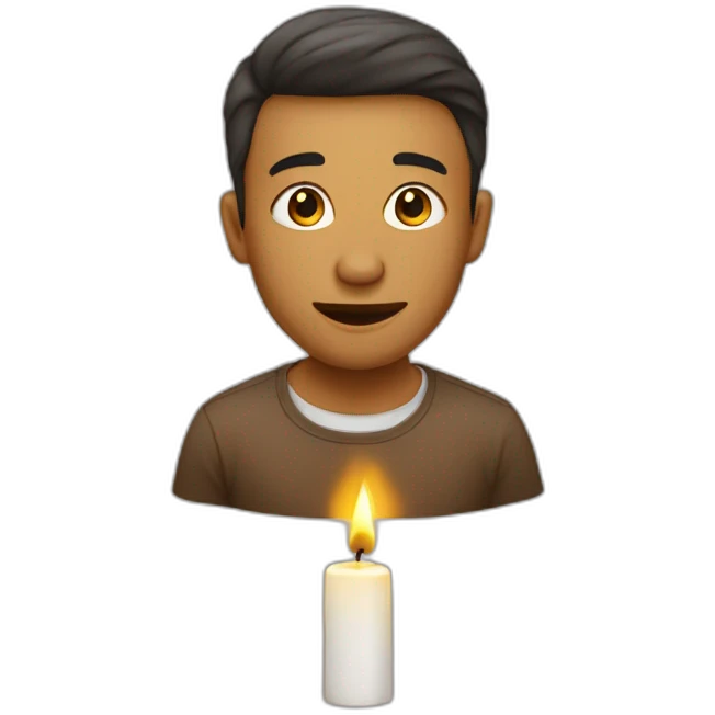 Personne qui souffle une bougie emoji