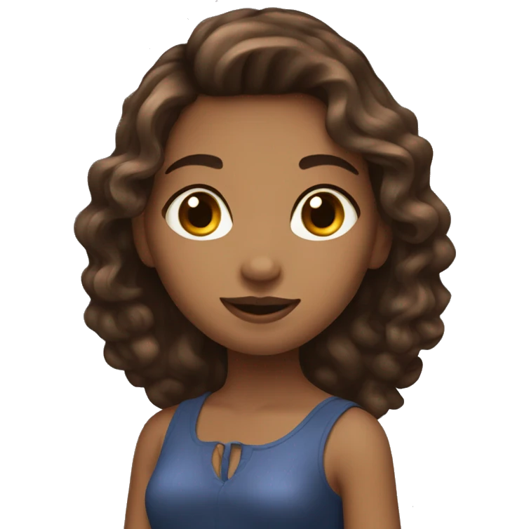 coquette girl with brown hair emoji
