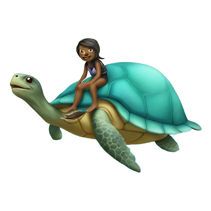 turtle riding a dolphin emoji