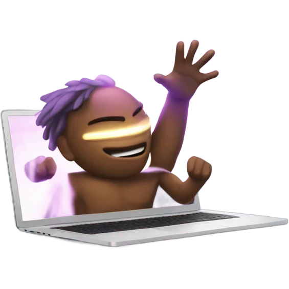 Light man breaking laptop emoji