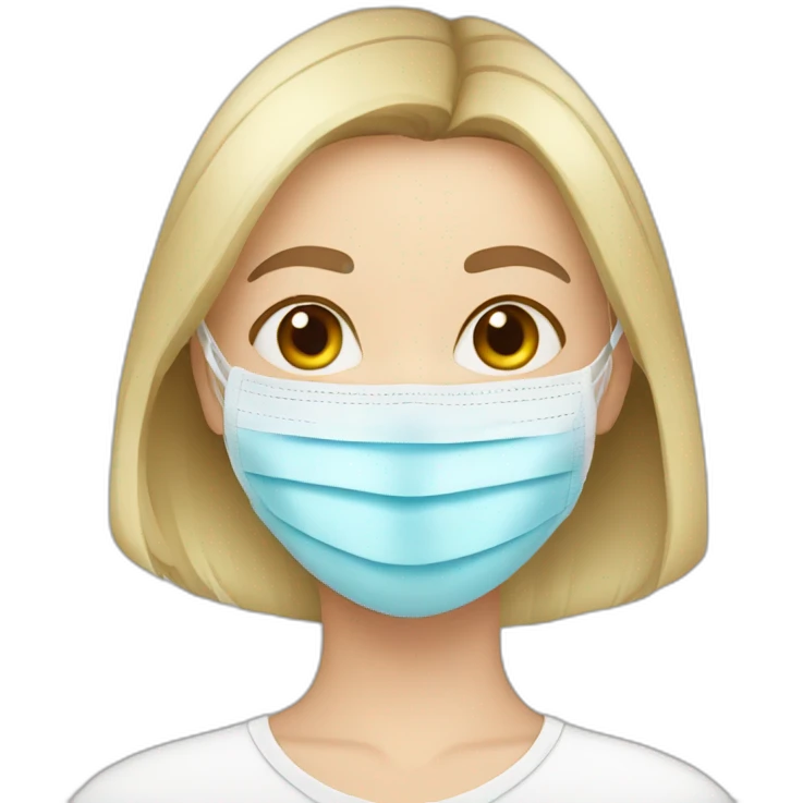 Russian girl with face mask beauty  emoji