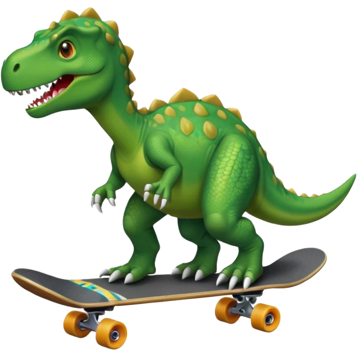 Dinosaur on a skateboard emoji