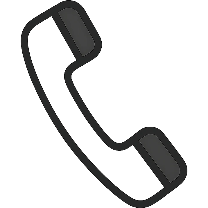 black and white, white icon of telephone, minimalistic, thin black border outlines, the design uses thin black outlines for a clean and modern look, white background. c0!0r
 emoji