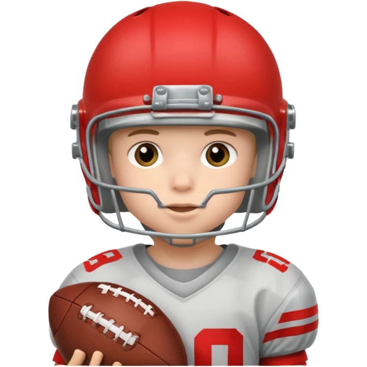 child with football helmet emoji