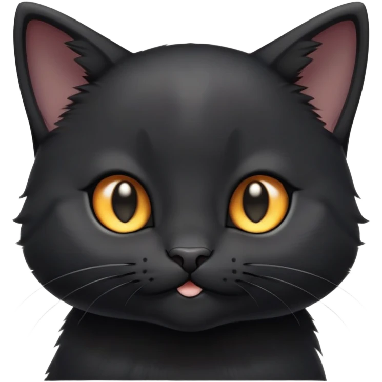 cinematic-cute-black-kitten cat-portrait-emoji,-head-tilted-playfully-and-inquisitively,-sleek-black-fur-with-subtle-hints-of-deep-gray,-simplified-yet-adorable-features,-highly-detailed,-glowing-with-a-warm,-friendly-glow emoji