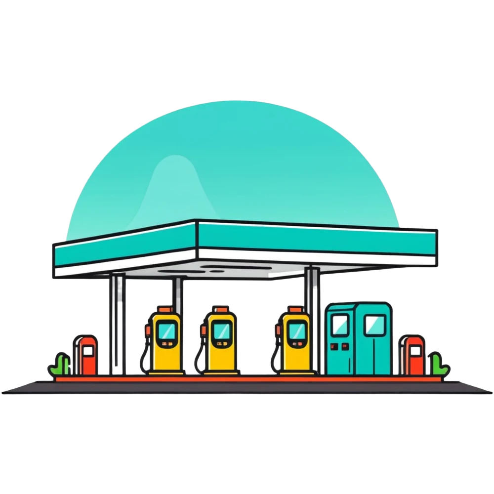 petroleum drop and gas station emoji