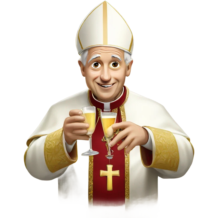 Pope drinking Prosecco  emoji