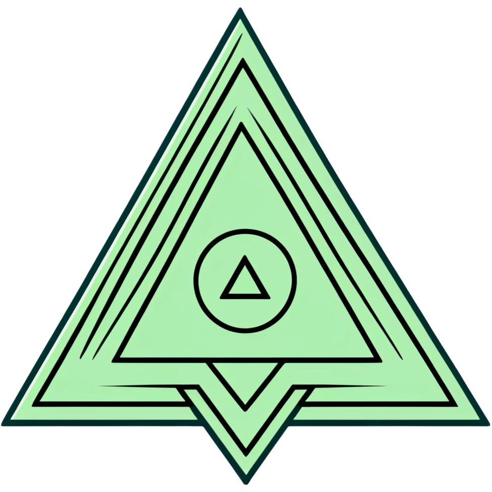 Ancient Maya emotion symbol, strictly only white and deep dark green colors, geometric sharp lines, angular, minimalist glyph style emoji