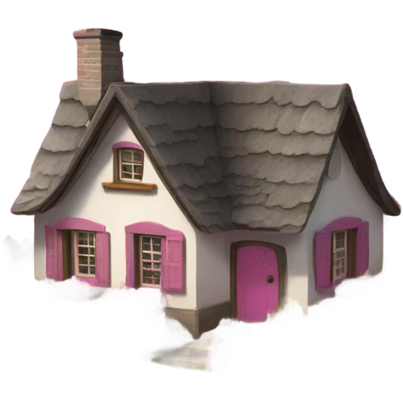 cottage with pink flowers emoji