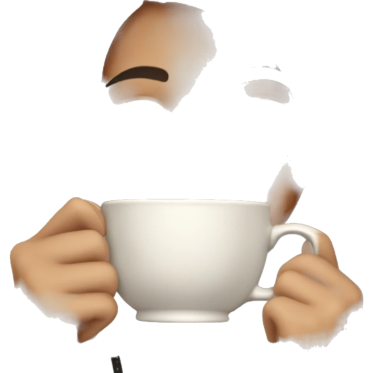 Brunette girl sipping tea emoji