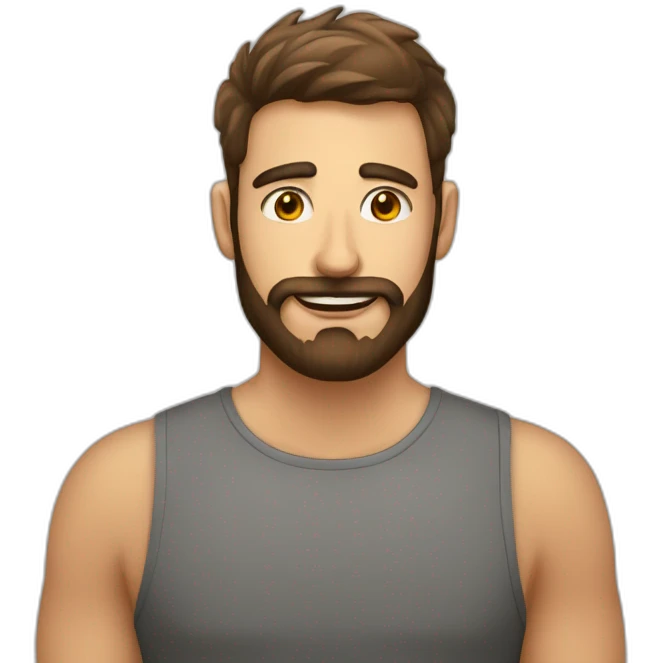 homem com barba com um copo café emoji