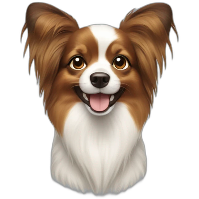 Papillon dog short hair smiling emoji
