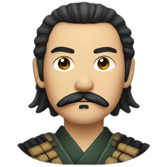 mustached samurai emoji