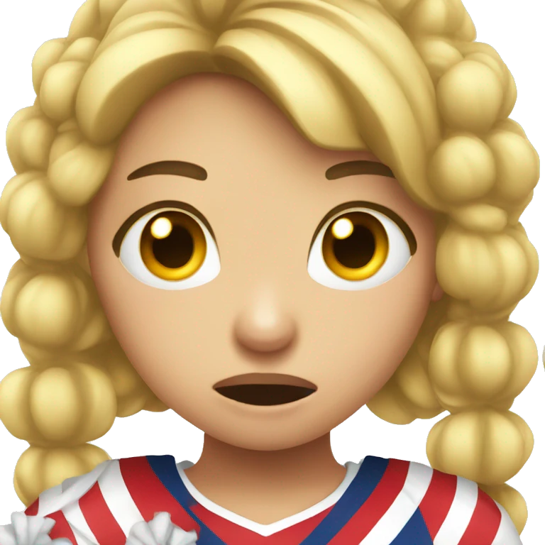 Cheerleader crying with pompom emoji