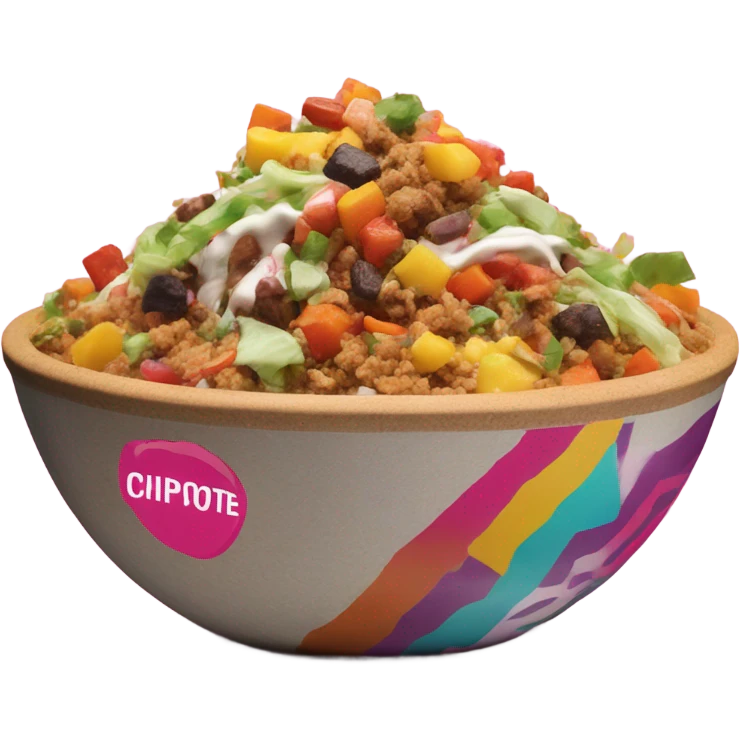 Chipotle bowl with inter Miami jersey on emoji