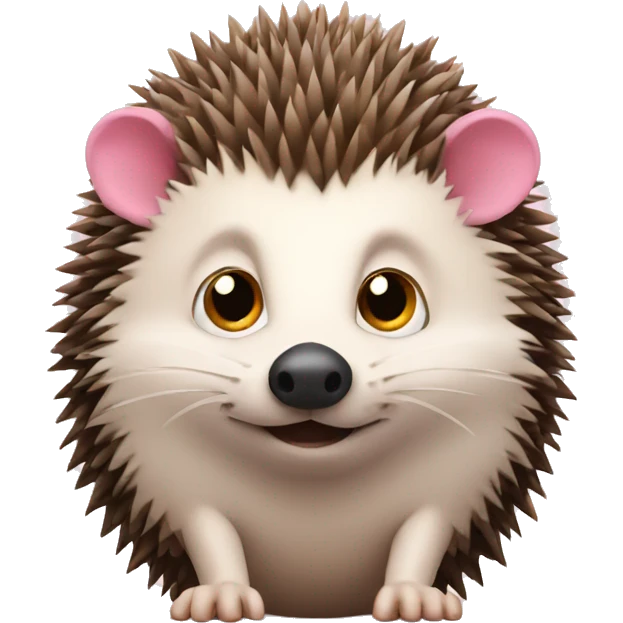 hedgehog with one brown ear and one pink ear emoji