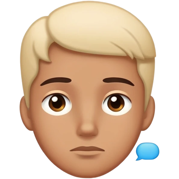 character with thoughtful expression and thought bubble emoji