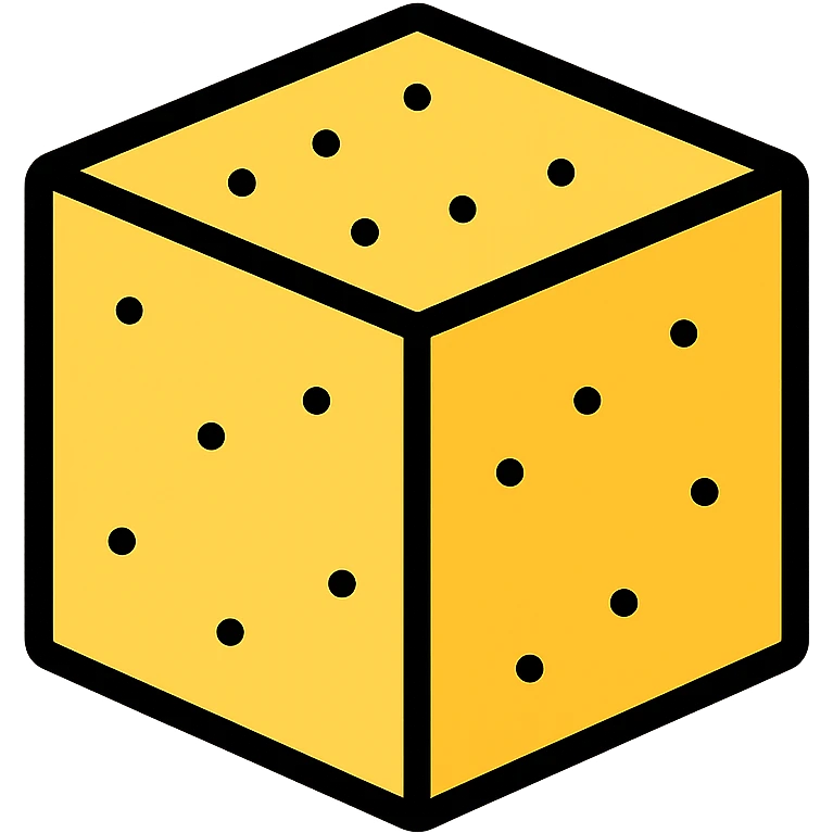 realistic sugar cube icon with color and black outlines emoji