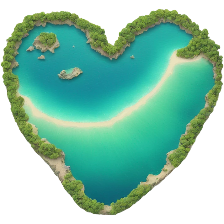 Ocean reef in a the shape of a heart emoji