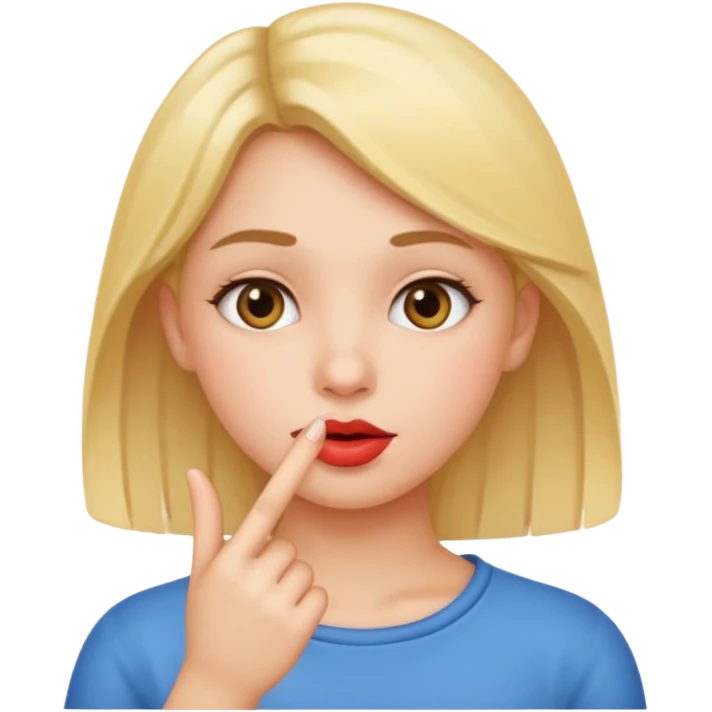 Finger to lip girl emoji emoji