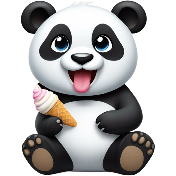 Panda eating ice cream emoji