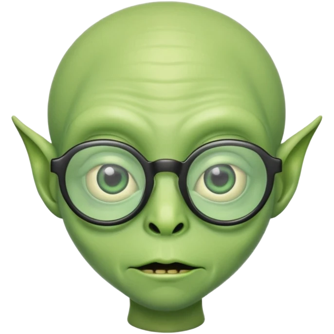 green alien with glasses emoji