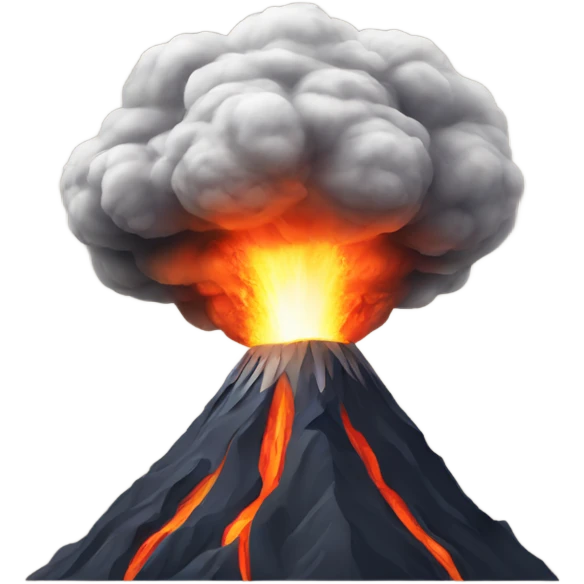 Volcano with eyes that is exploding emoji