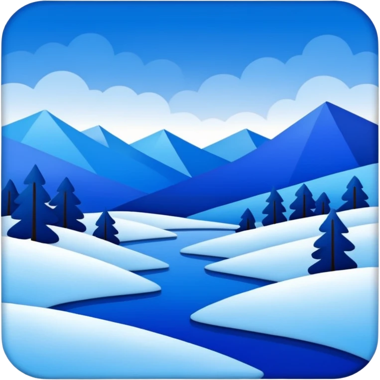 Matisse style BLUE abstract art WINTER landscape emoji