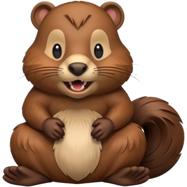 3d style beaver emoji