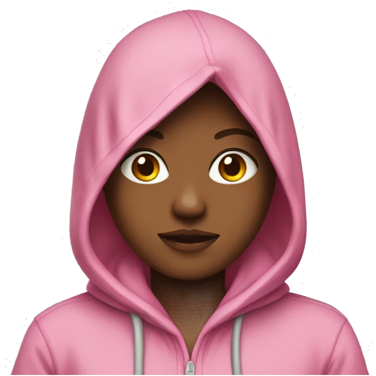 Girl wearing a pink hoodie emoji