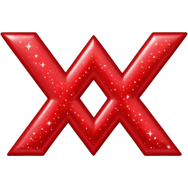 The letters xoxo in sparkly red font emoji