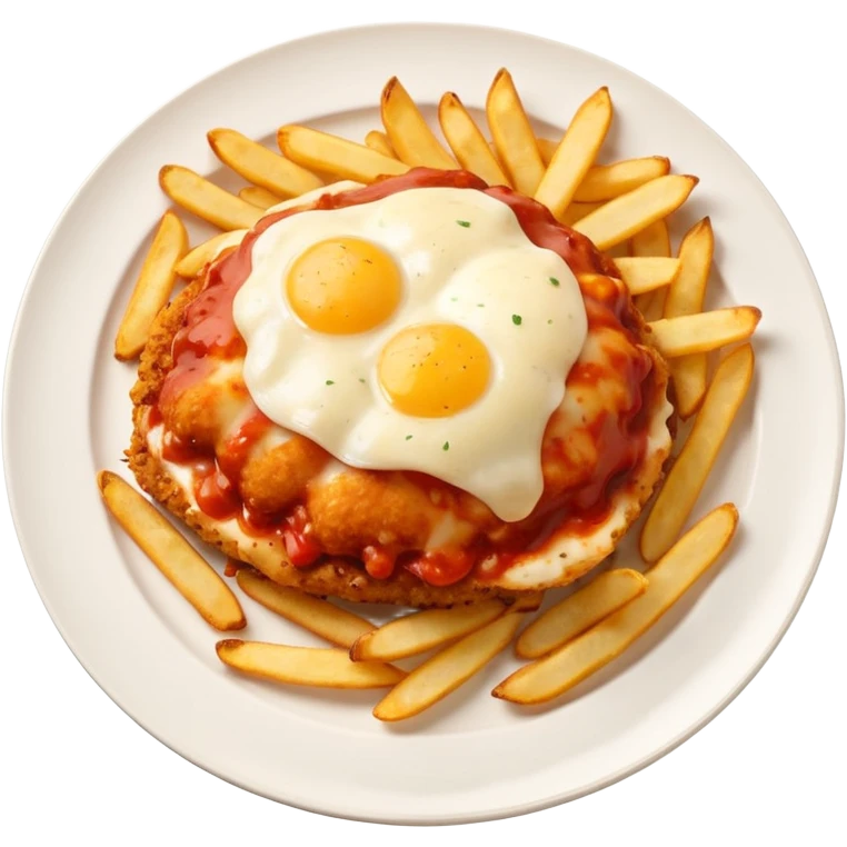 Chicken parmigiana with chips emoji