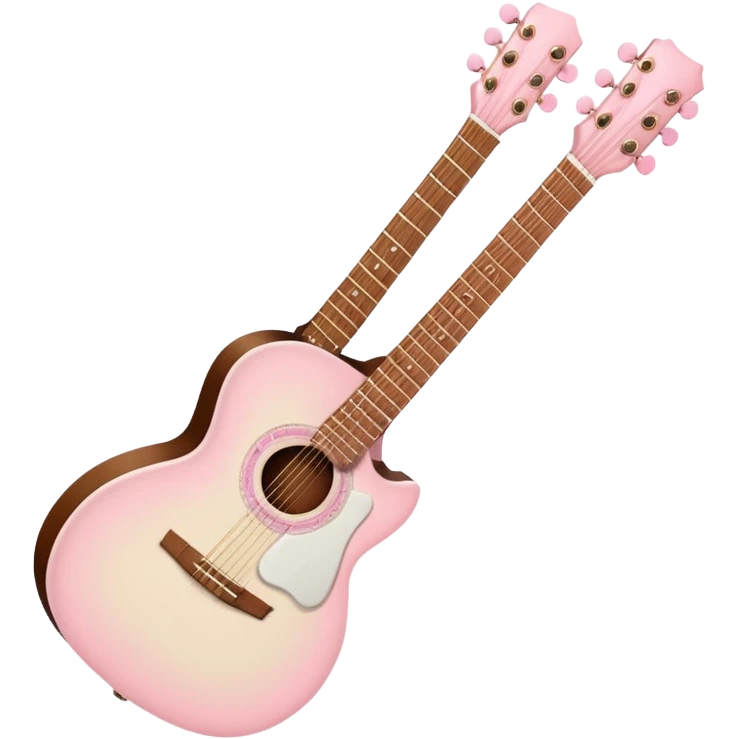 White guitar with soft pink bows emoji