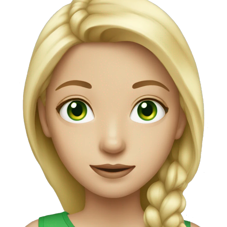Pretty Blonde girl with green eyes emoji
