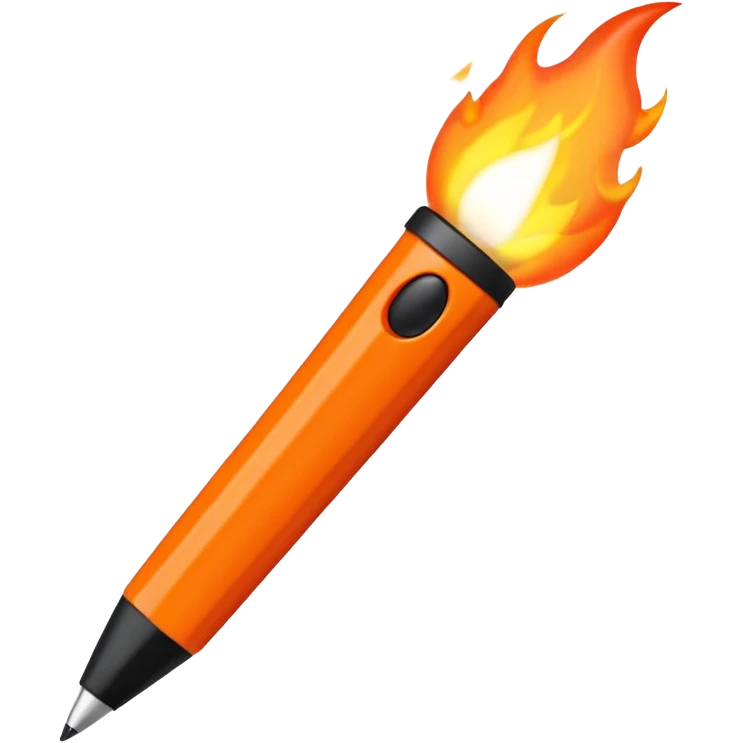 fire coming out of pen emoji