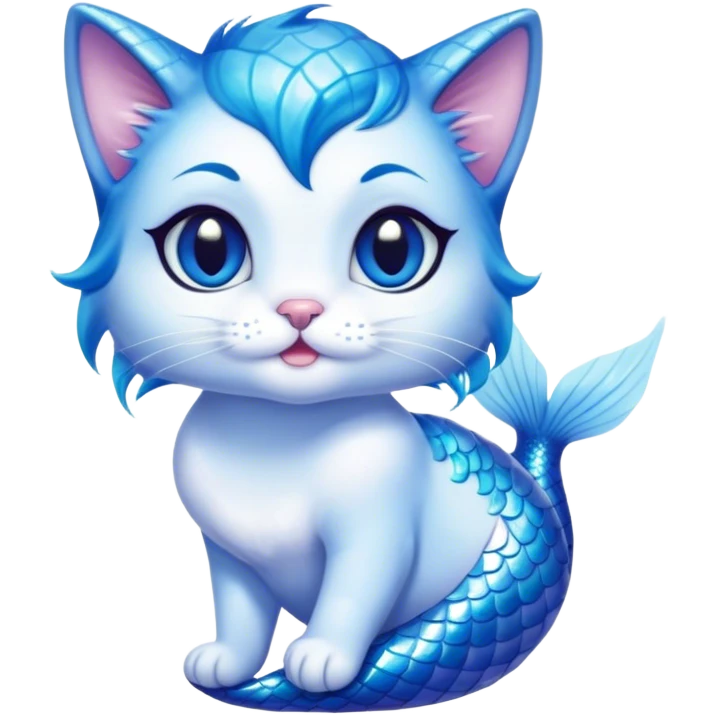 Cute Mermaid cat emoji