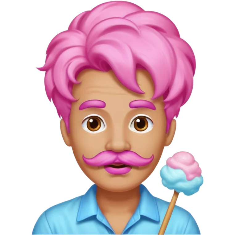 cloud person cotton candy sassy very big mustached emoji