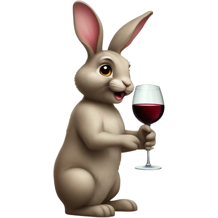 Bunny drinking red wine emoji