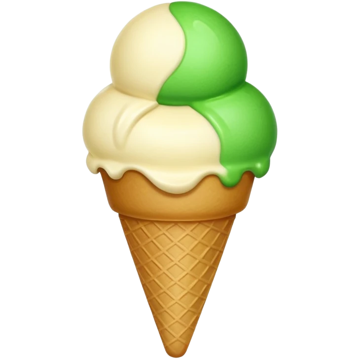 ice cream with a green ball, classic emoji look, no text emoji