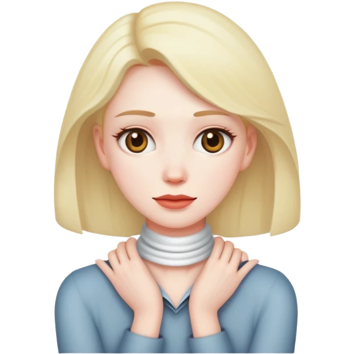 Women with hands around neck emoji