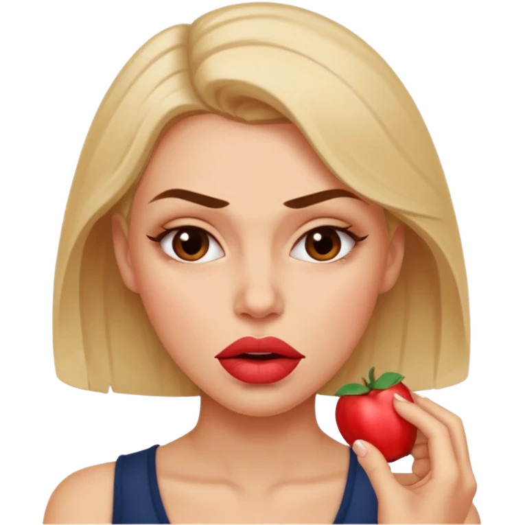 👁️🫦👁️💅💁🏼‍♀️ aguicheuse. Pas de rouge à lèvres mais elle se mord le coin de la lèvres  emoji